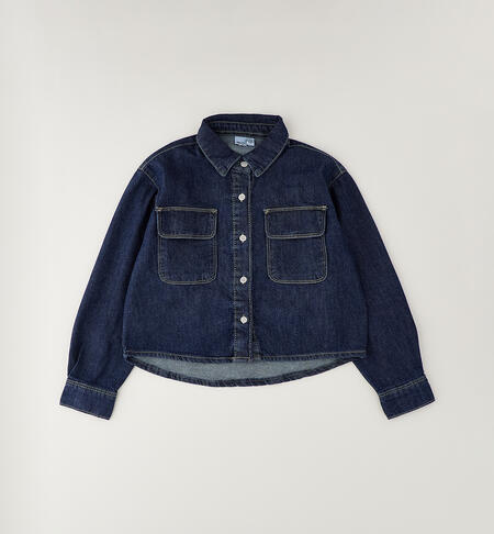 Camicia jeans ragazza STONE WASHED MEDIUM BLUE -7044