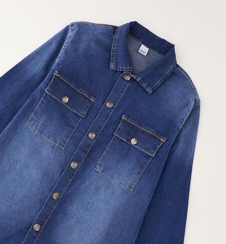 Camicia jeans ragazzo STONE WASHED CHIARO-7400