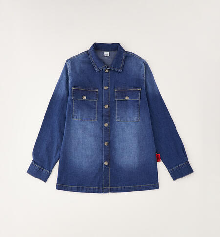 Camicia jeans ragazzo STONE WASHED CHIARO-7400