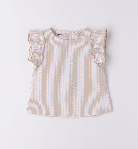 iDO short-sleeved shirt for girls from 9 months to 8 years BEIGE-0941