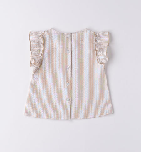 iDO short-sleeved shirt for girls from 9 months to 8 years BEIGE-0941
