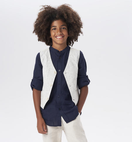 iDO long-sleeved shirt for boys from 8 to 16 years NAVY-3854