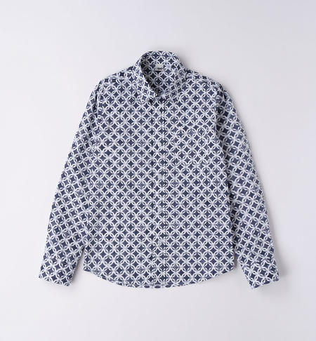 Camicia manica lunga ragazzo fantasia BLU
