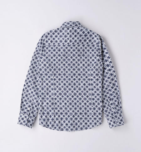 iDO patterned long-sleeved shirt for boys from 8 to 16 years BIANCO-BLU-6SG7