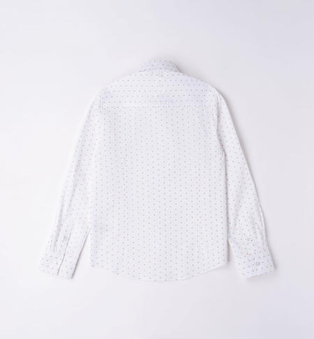 iDO patterned long-sleeved shirt for boys from 8 to 16 years BIANCO-TABACCO-6VP2
