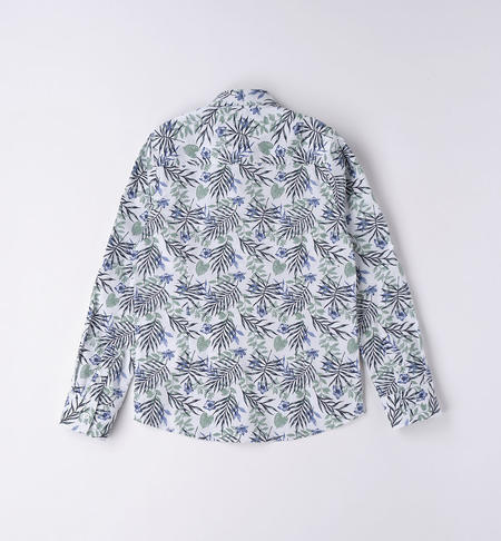 iDO patterned long-sleeved shirt for boys from 8 to 16 years ECRU'-BLU-6VM9