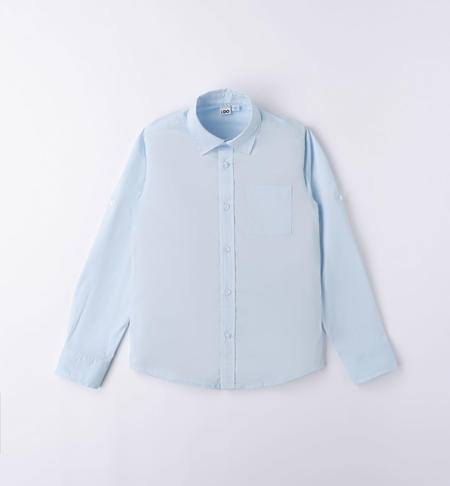 iDO solid colour long-sleeved shirt for boys from 8 to 16 years SKY-3871