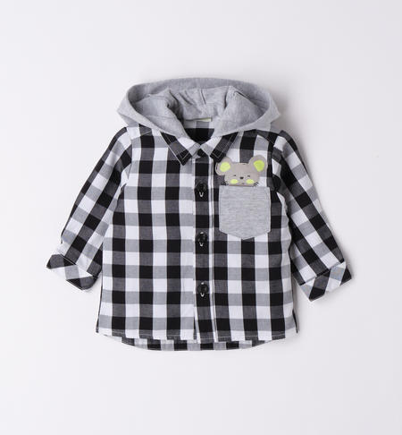 Camicia neonato con cappuccio da 1 a 24 mesi iDO NERO-0658