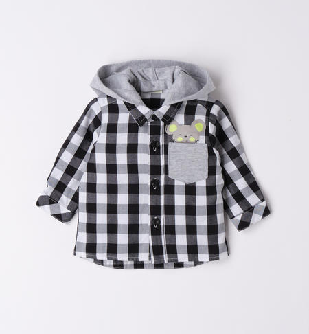 iDO baby boy shirt with hood from 1 to 24 months NERO-0658