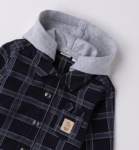 Camicia neonato in cotone NAVY-AZZURRO-6BSF