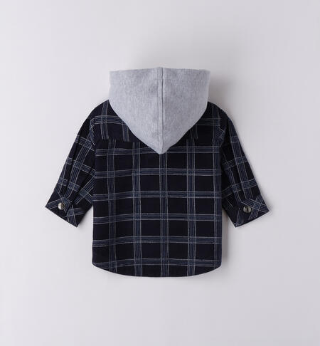 Camicia neonato in cotone NAVY-AZZURRO-6BSF