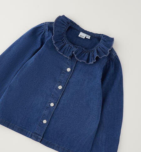 Camicia per bambina STONE WASHED MEDIUM BLUE -7044