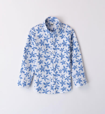 Floral patterned long-sleeved shirt for boys WHITE