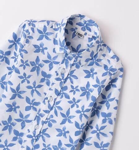 Floral patterned long-sleeved shirt for boys BIANCO-MULTICOLOR-6K99