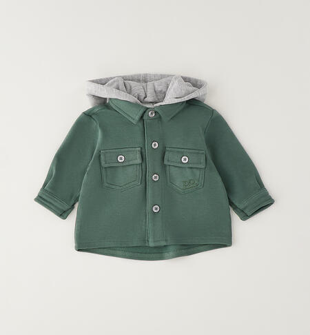 Camicia per neonato con cappuccio VERDE