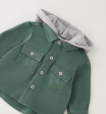 Camicia per neonato con cappuccio VERDE MILITARE-4717