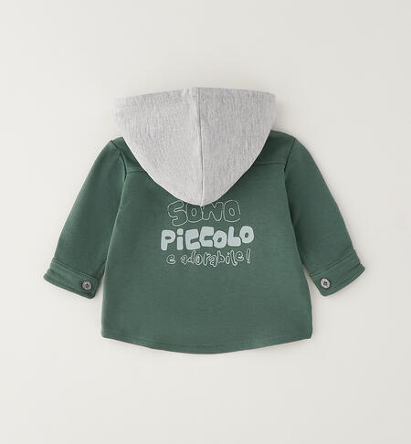 Camicia per neonato con cappuccio VERDE MILITARE-4717