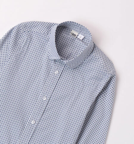iDO long-sleeved shirt for boys from 8 to 16 years BIANCO-BLU-6K46