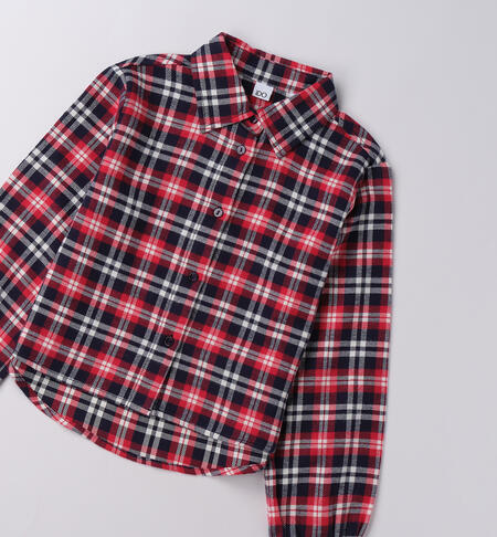 Camicia ragazza a quadri ROSSO-2244