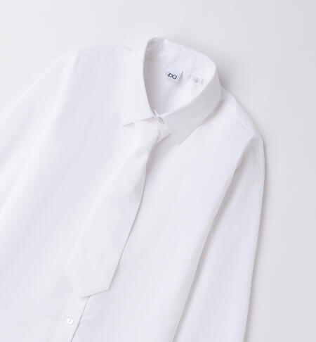 Camicia ragazza con cravatta BIANCO-0113