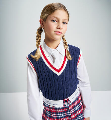 Camicia ragazza con cravatta BIANCO