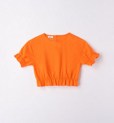 iDO shirt for girls with elastic band from 8 to 16 years ARANCIONE-1853