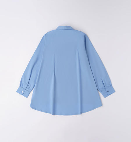Camicia ragazza con fiocco da 8 a 16 anni iDO AZZURRO-3624