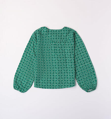 iDO geometric shirt for girls from 8 to 16 years VERDE-NERO-6K53