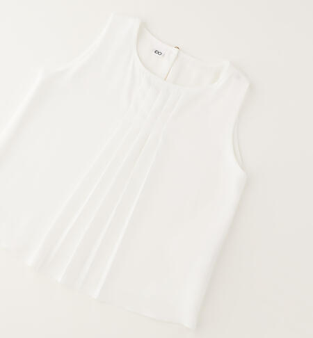 Camicia smanicata ragazza PANNA-0112