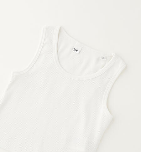Girls' ribbed vest top BIANCO-0113