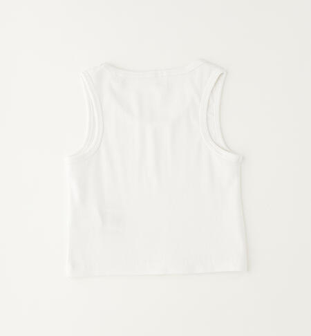 Girls' ribbed vest top BIANCO-0113