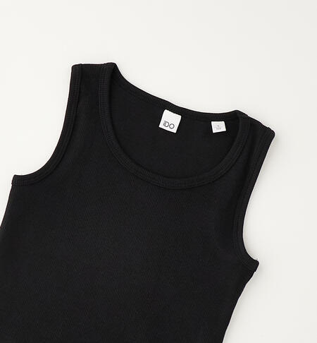 Girls' ribbed vest top NERO-0658
