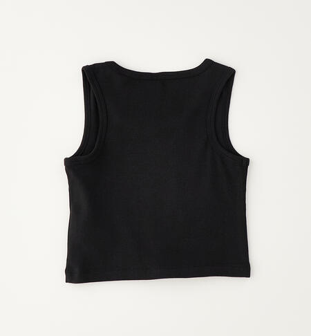 Girls' ribbed vest top NERO-0658