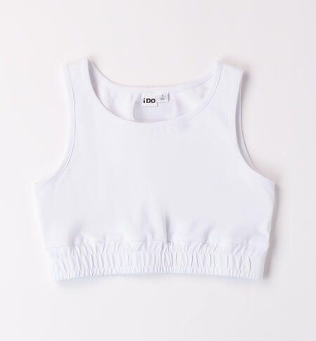 Girls' sporty vest top WHITE