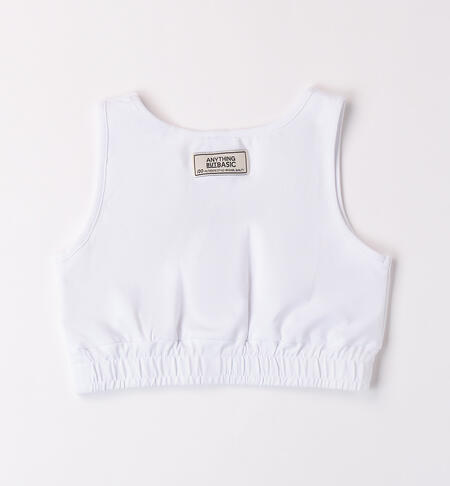 Girls' sporty vest top BIANCO-0113