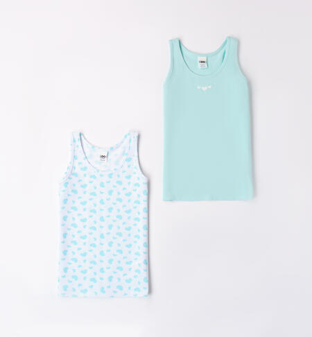 Girl's vests with wide straps WHITE