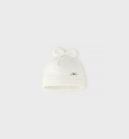 Cappellino in ciniglia neonata PANNA