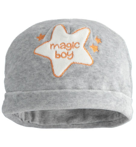 Cappellino neonato in ciniglia - da 0 a 18 mesi iDO GRIGIO MELANGE-8992