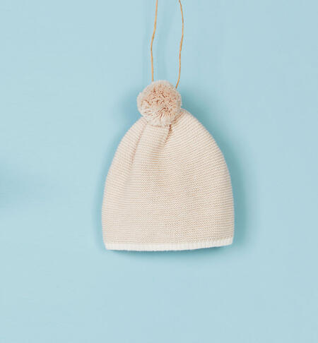 Tricot hat for babies CREAM