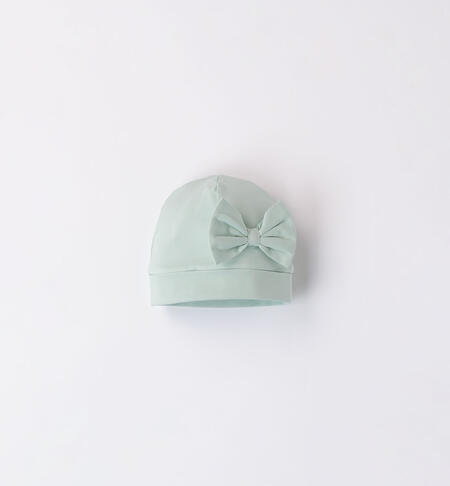 Baby girl hat with bow GREEN