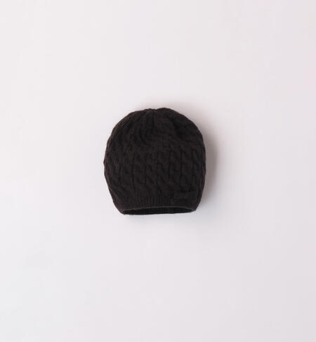 Knitted bow hat BLACK