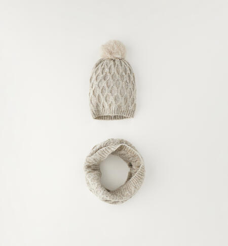 Girl's hat and scarf TORTORA MELANGE-8773