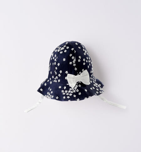 iDO little flower hat from 0 to 24 months BIANCO-BLU-6V12