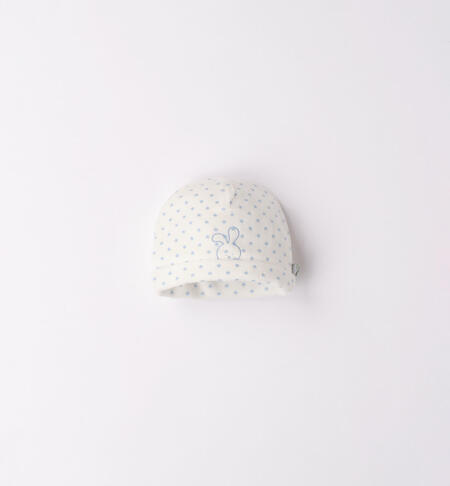 iDO unisex hat with bunnies for babies from newborn to 24 months PANNA-AZZURRO-6K14