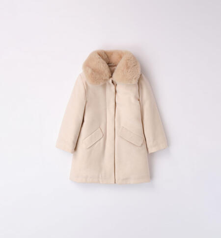 iDO coat for girls aged 9 months to 8 years BEIGE-0916