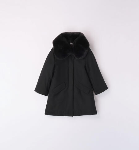 iDO coat for girls aged 9 months to 8 years NERO-0658
