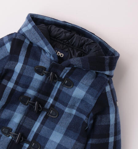 iDO checked coat for boys from 9 months to 8 years NAVY-3885