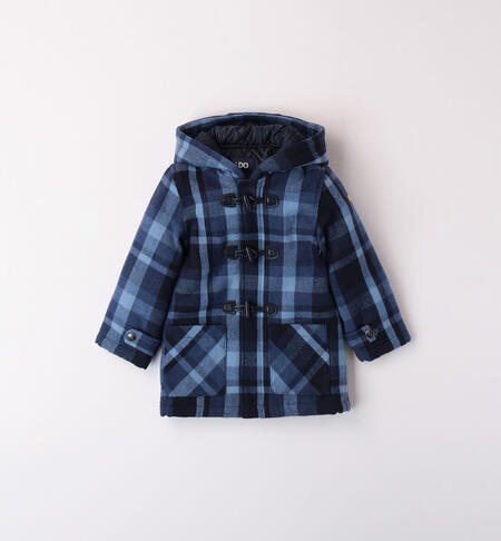 iDO checked coat for boys from 9 months to 8 years NAVY-3885