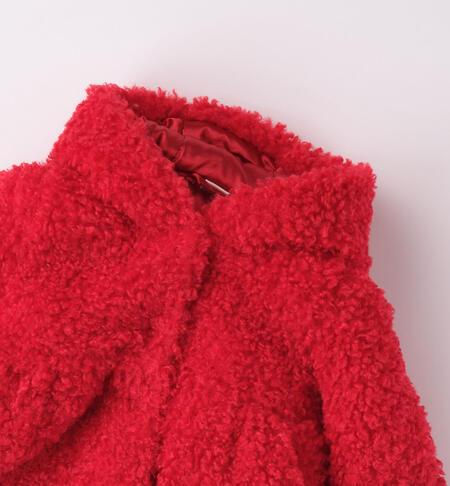 iDO teddy coat for baby girls from 1 to 24 months ROSSO-2253