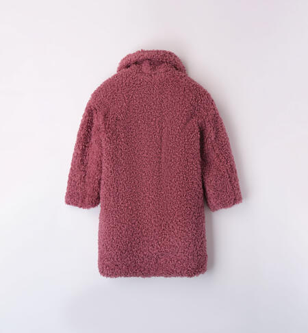 iDO bouclè coat for girls aged 8 to 16 years MAUVE-3023